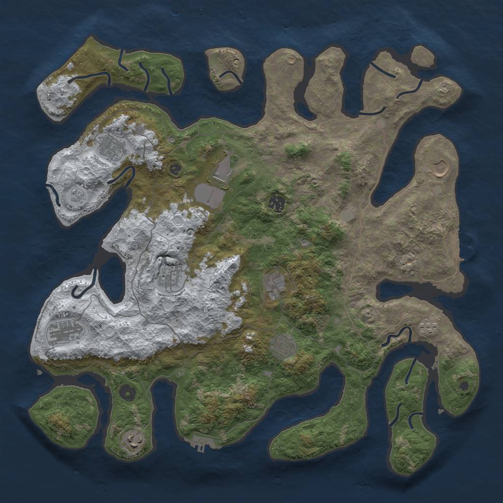 Rust Map: Procedural Map, Size: 4500, Seed: 65535, 19 Monuments