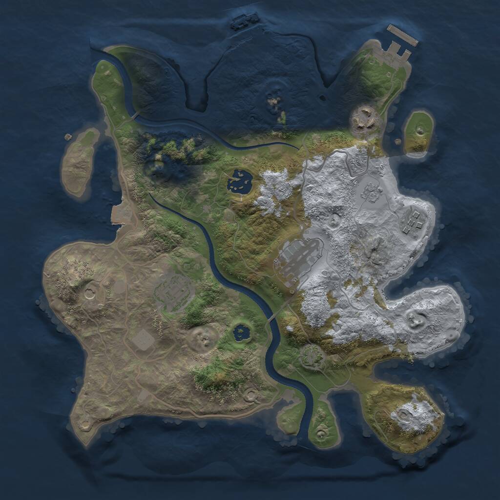 Rust Map: Procedural Map, Size: 3000, Seed: 2102261670, 11 Monuments