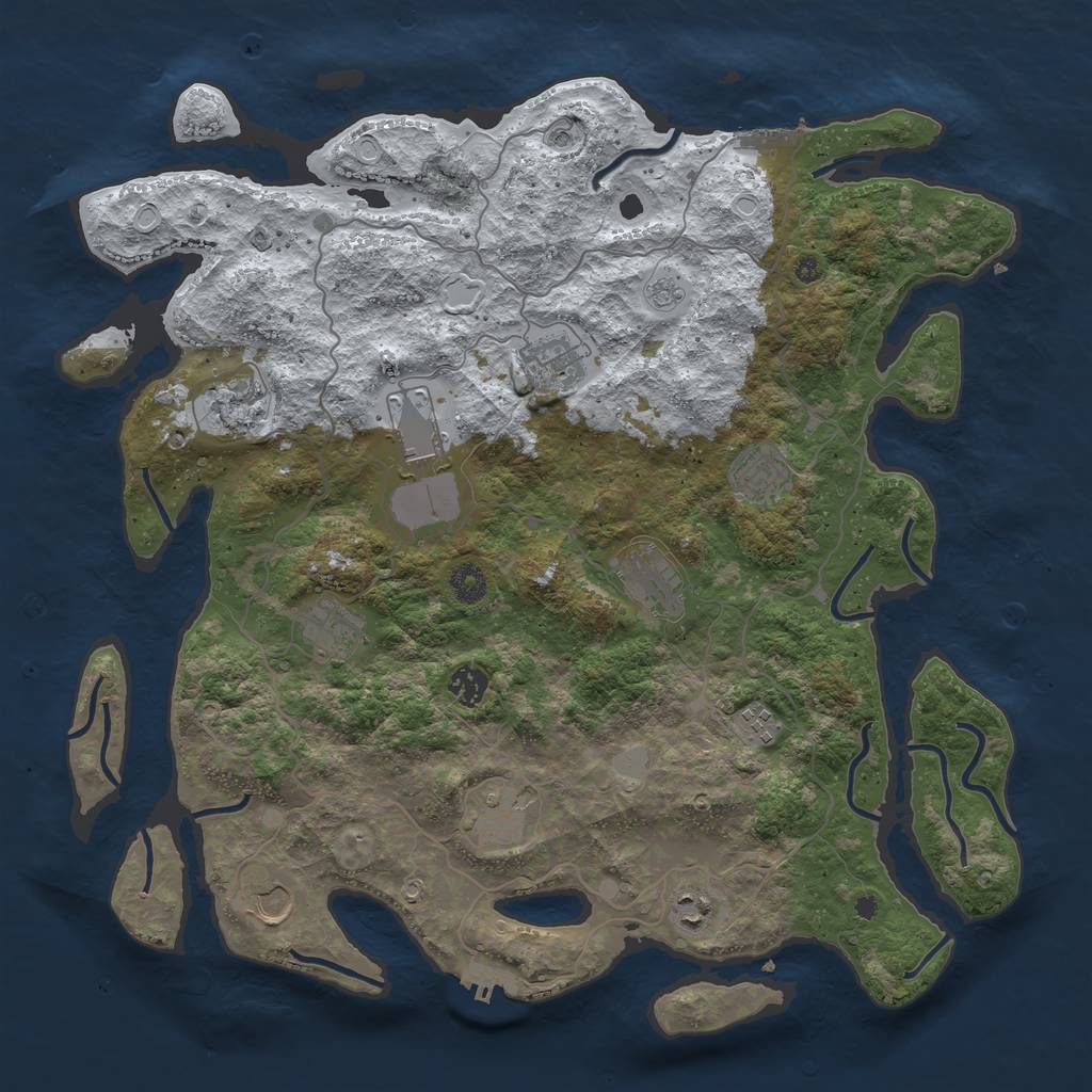 Rust Map: Procedural Map, Size: 4181, Seed: 1992100041, 20 Monuments
