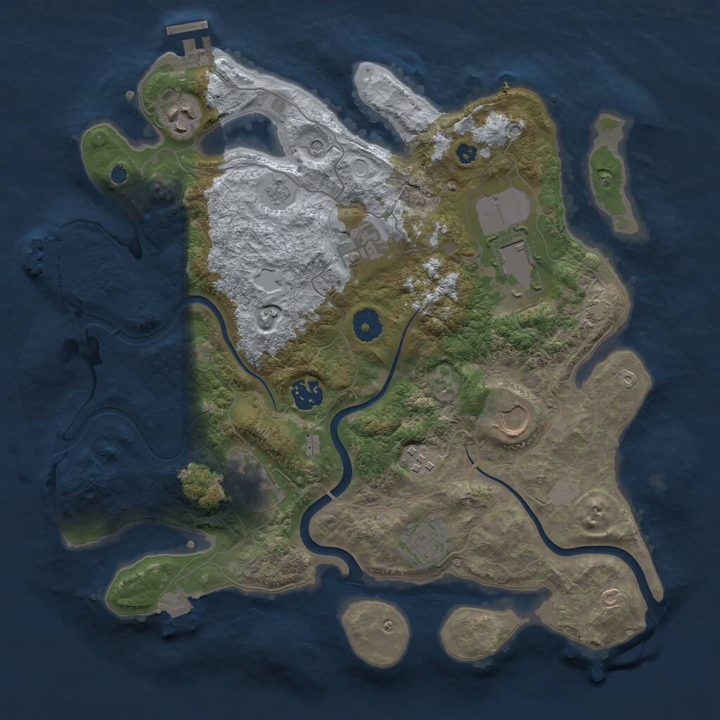 Rust Map: Procedural Map, Size: 3500, Seed: 68573587, 14 Monuments