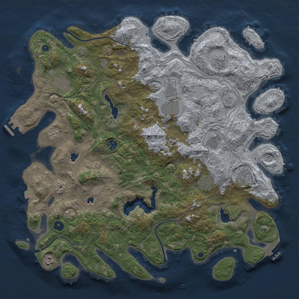 Rust Map: Procedural Map, Size: 4500, Seed: 4479780, 15 Monuments