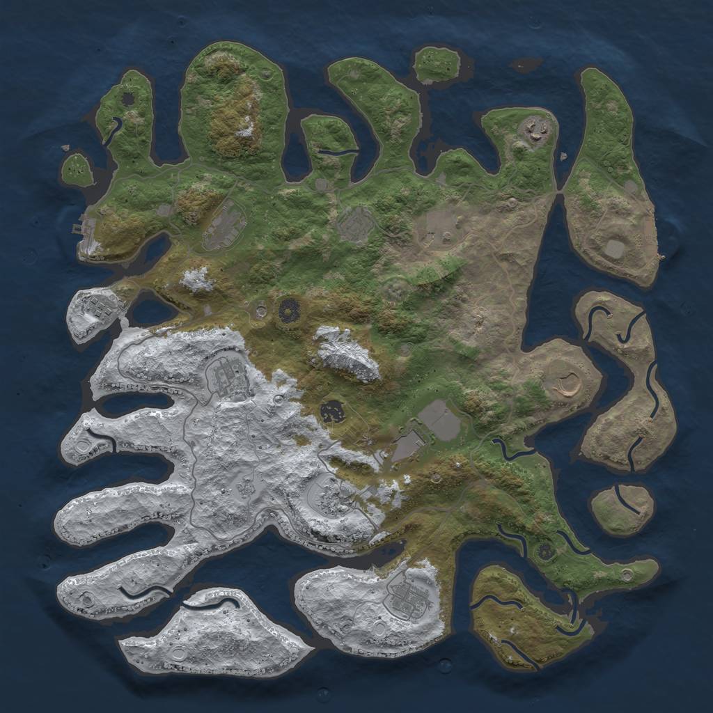 Rust Map: Procedural Map, Size: 4500, Seed: 6164553, 20 Monuments