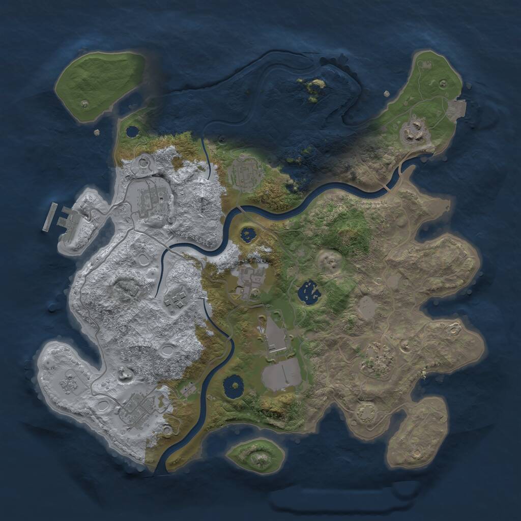 Rust Map: Procedural Map, Size: 3500, Seed: 1507924, 14 Monuments