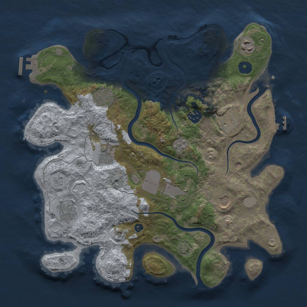 Rust Map: Procedural Map, Size: 3500, Seed: 5035630, 15 Monuments