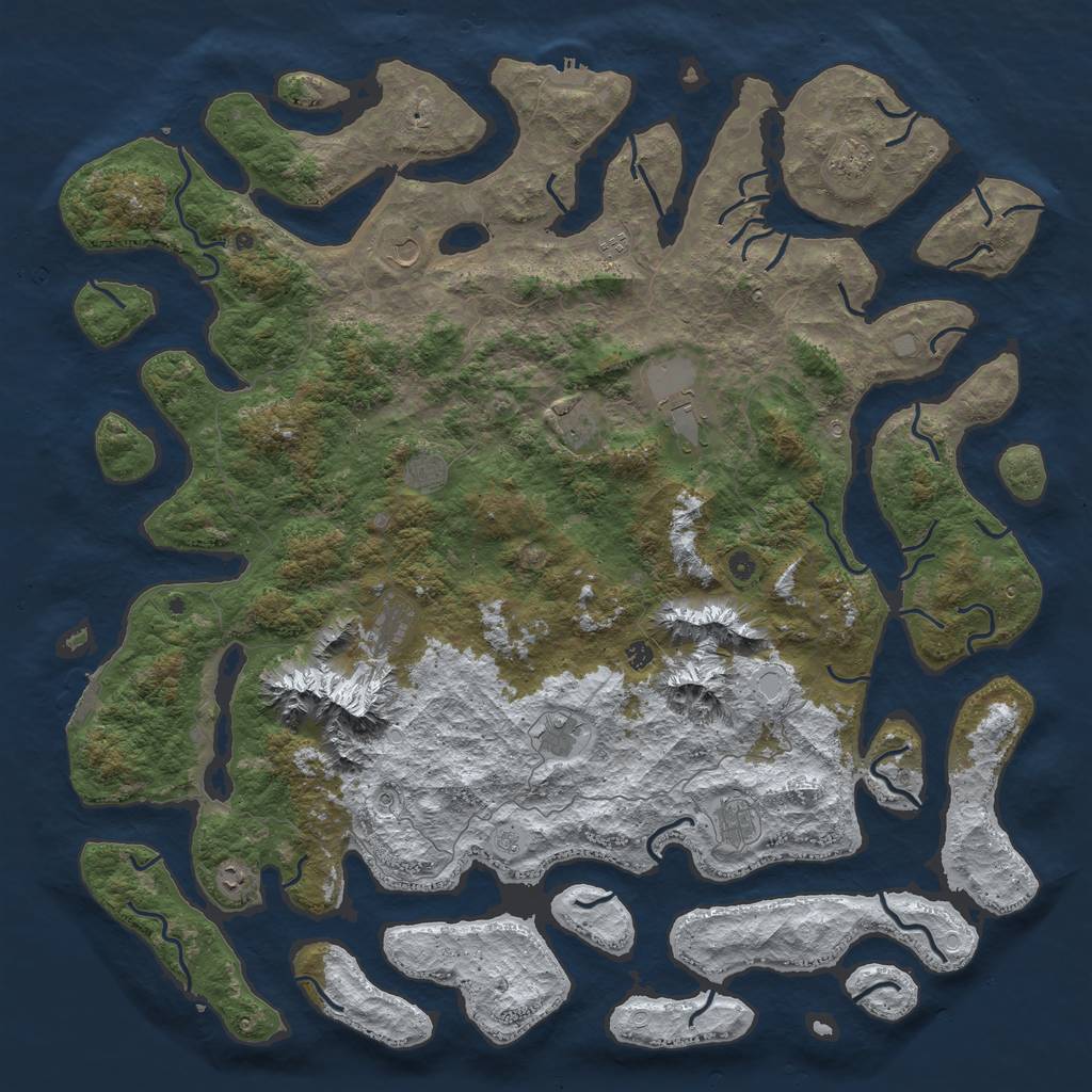 Rust Map: Procedural Map, Size: 6000, Seed: 116570291, 20 Monuments