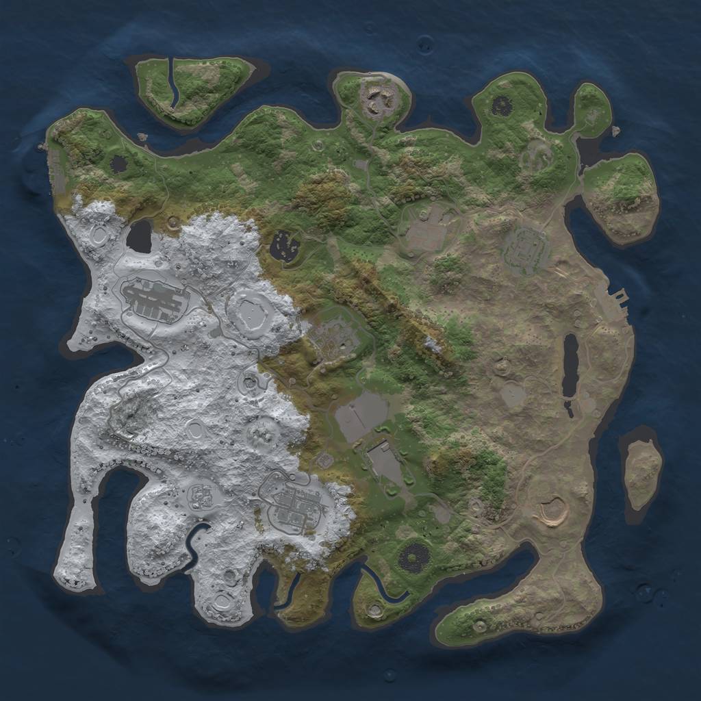 Rust Map: Procedural Map, Size: 3500, Seed: 1432785, 18 Monuments