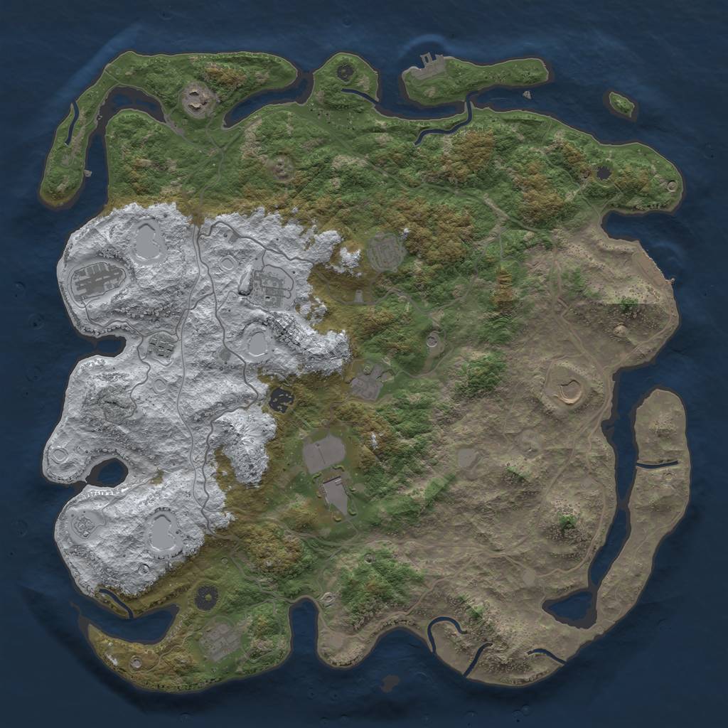 Rust Map: Procedural Map, Size: 4500, Seed: 47567475, 19 Monuments