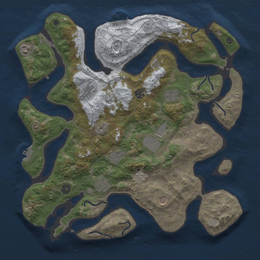 Rust Map: Procedural Map, Size: 4000, Seed: 3172022, 18 Monuments