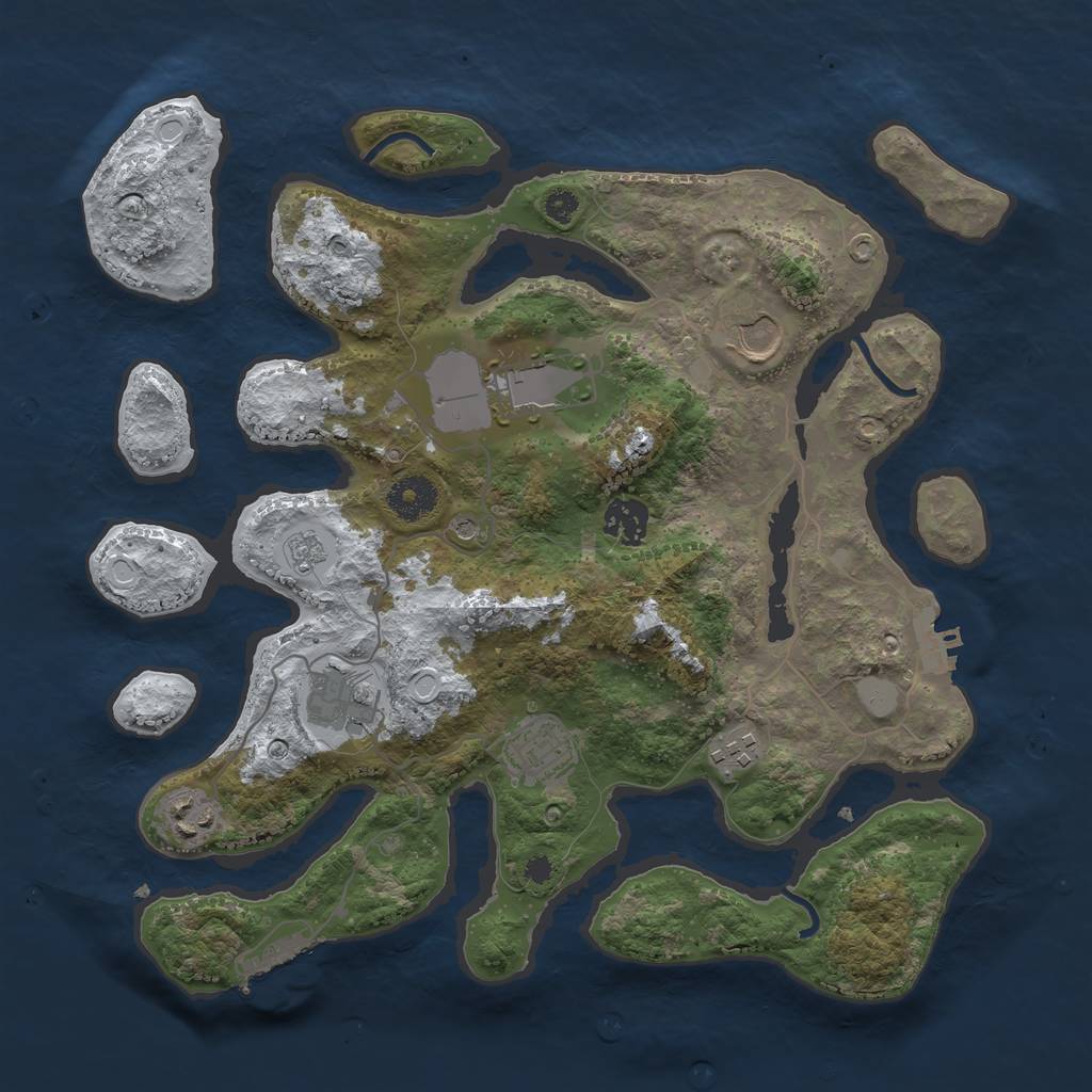 Rust Map: Procedural Map, Size: 3500, Seed: 27022022, 16 Monuments
