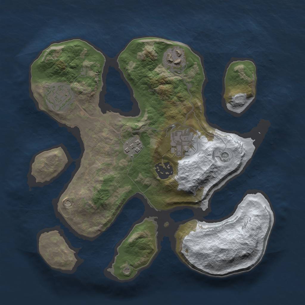 Rust Map: Barren, Size: 2600, Seed: 1355421, 8 Monuments