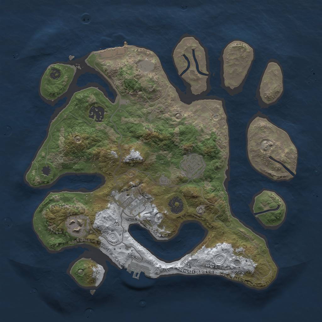 Rust Map: Procedural Map, Size: 3000, Seed: 1163225946, 11 Monuments