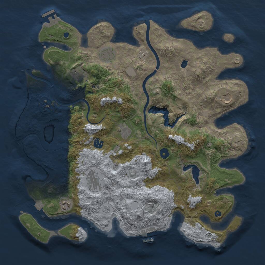 Rust Map: Procedural Map, Size: 4000, Seed: 2905882, 14 Monuments