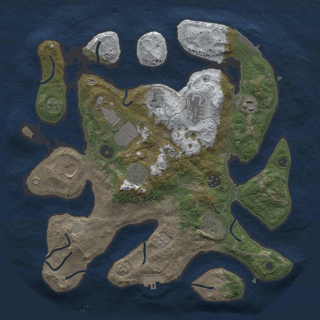 Rust Map: Procedural Map, Size: 3500, Seed: 2010902022, 17 Monuments