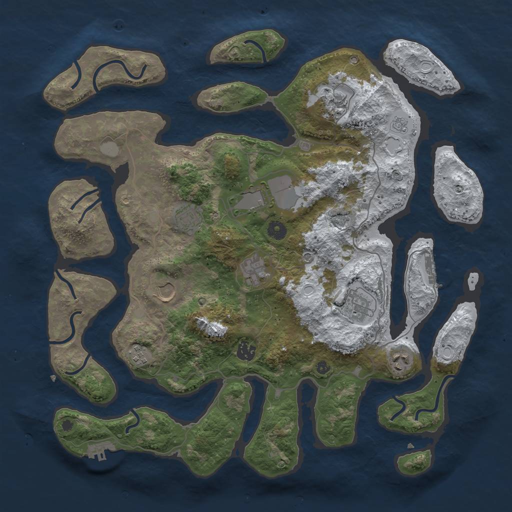 Rust Map: Procedural Map, Size: 4000, Seed: 81638222, 18 Monuments