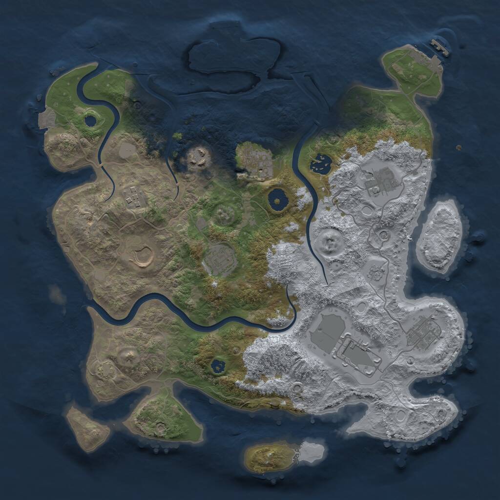 Rust Map: Procedural Map, Size: 3600, Seed: 87, 15 Monuments