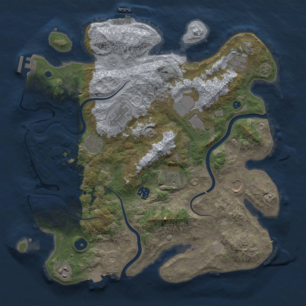 Rust Map: Procedural Map, Size: 3800, Seed: 2584667, 15 Monuments