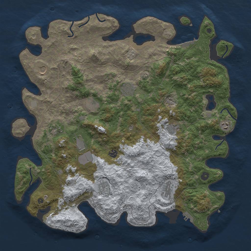 Rust Map: Procedural Map, Size: 4500, Seed: 5693286, 20 Monuments