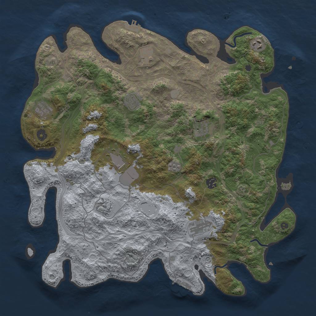 Rust Map: Procedural Map, Size: 4250, Seed: 190389910, 19 Monuments