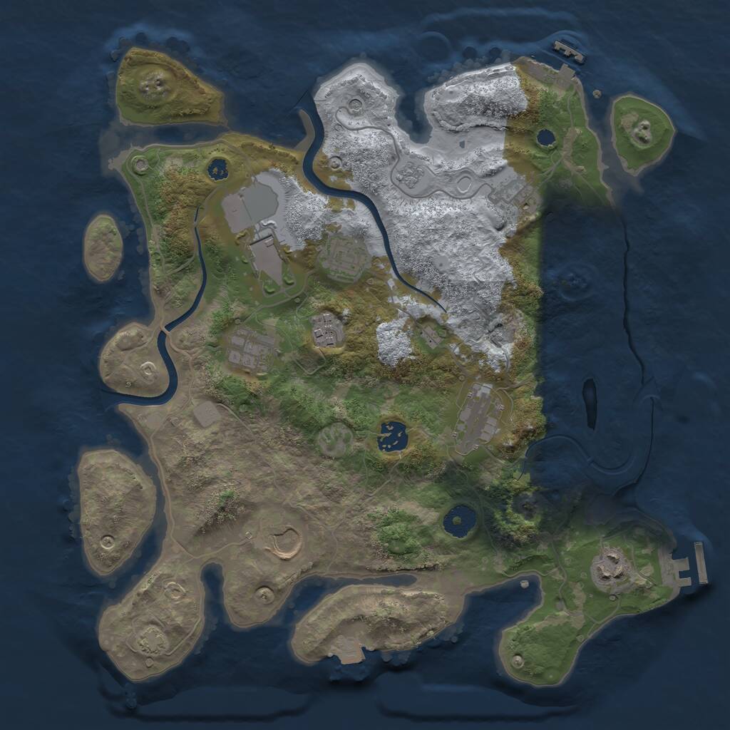 Rust Map: Procedural Map, Size: 3500, Seed: 371080362, 15 Monuments