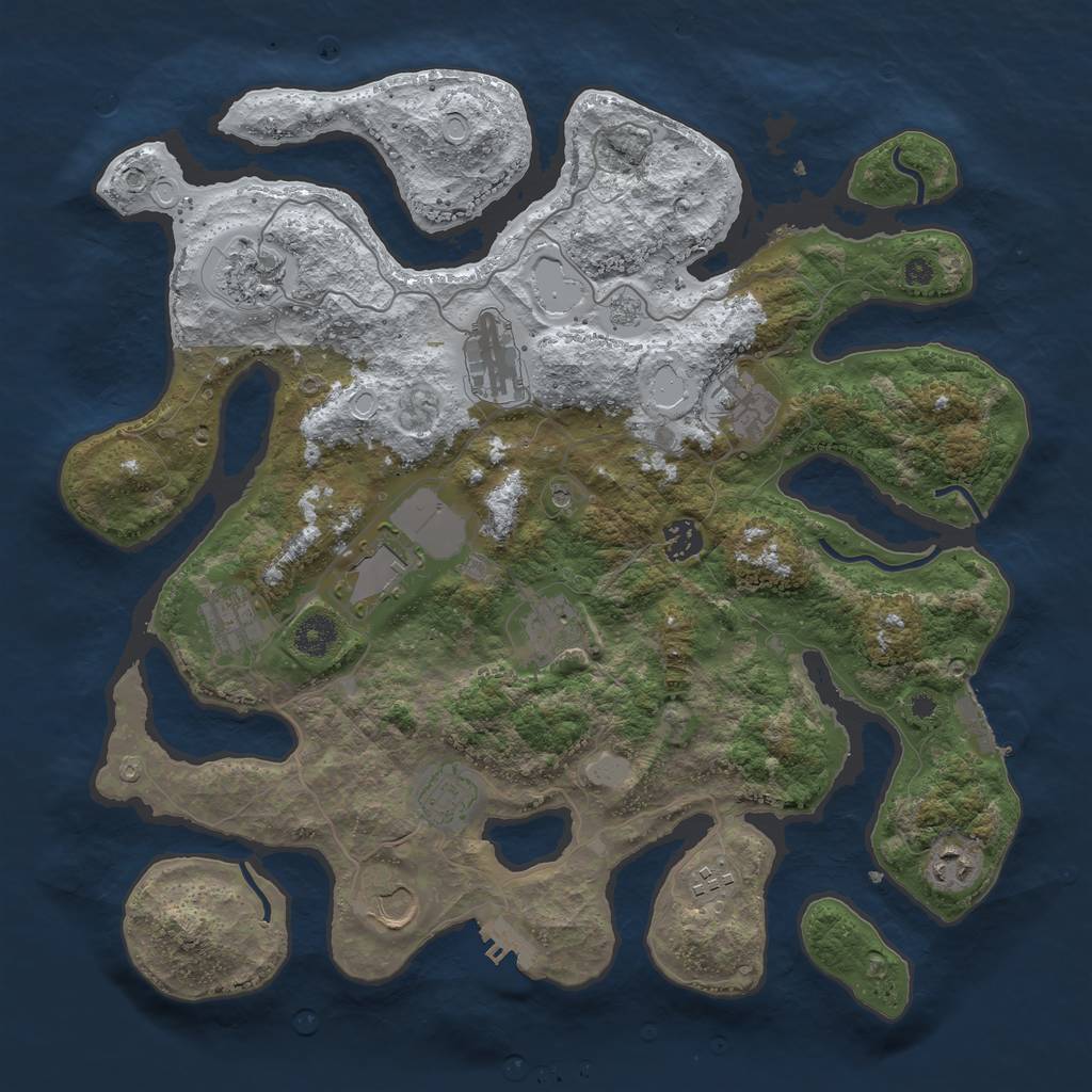 Rust Map: Procedural Map, Size: 3928, Seed: 669209636, 20 Monuments