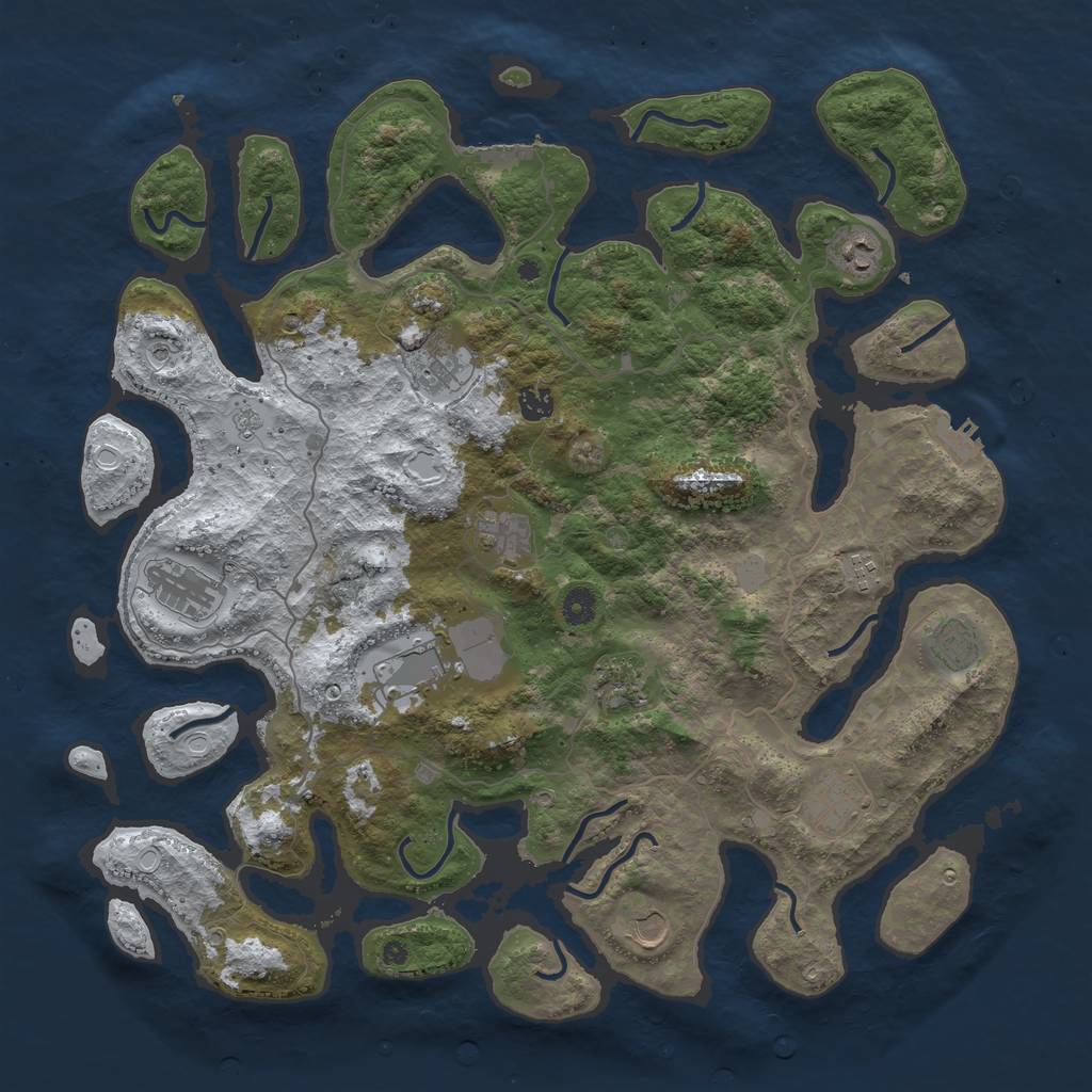 Rust Map: Procedural Map, Size: 4500, Seed: 5537676, 20 Monuments