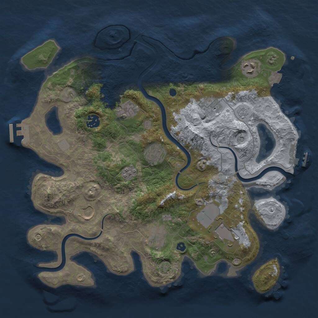 Rust Map: Procedural Map, Size: 3500, Seed: 5903555, 15 Monuments