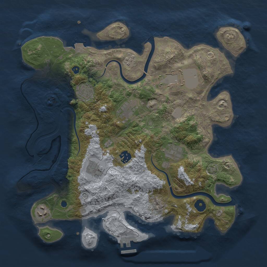 Rust Map: Procedural Map, Size: 3500, Seed: 3111242, 12 Monuments