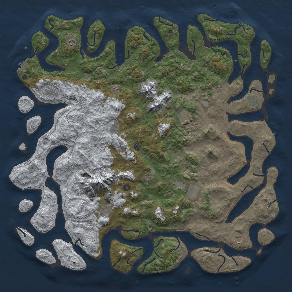 Rust Map: Procedural Map, Size: 5900, Seed: 1947526498, 20 Monuments