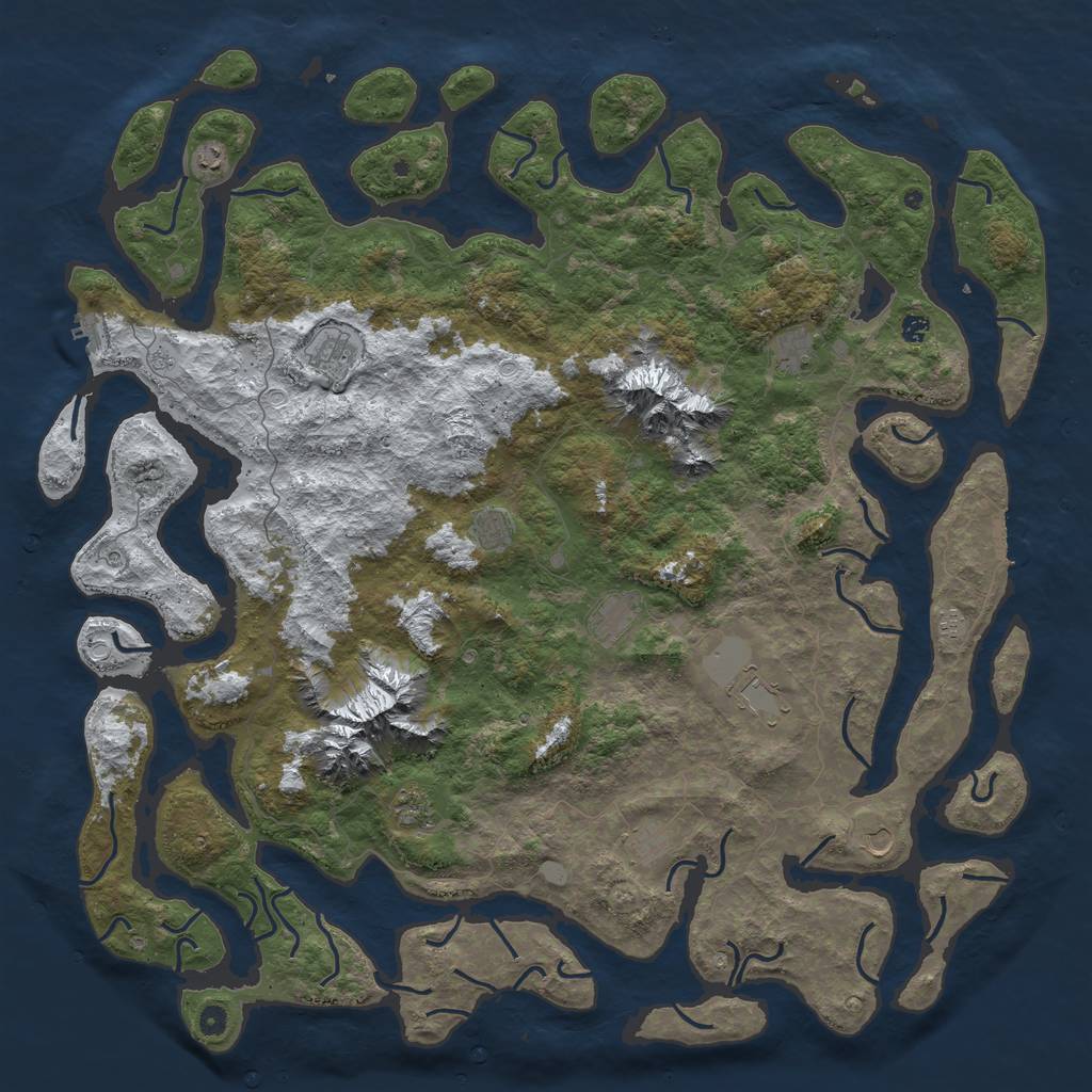 Rust Map: Procedural Map, Size: 5800, Seed: 49820499, 20 Monuments