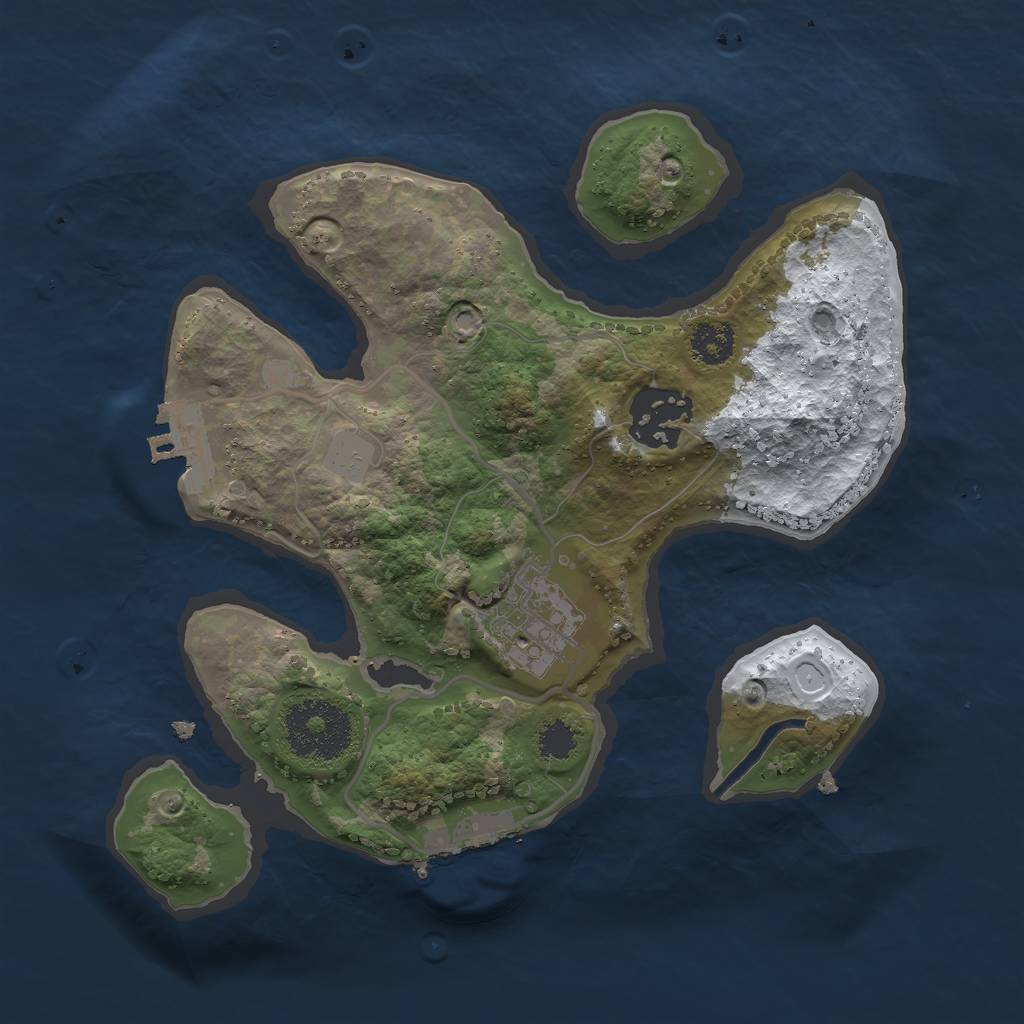 Rust Map: Procedural Map, Size: 2400, Seed: 25, 9 Monuments