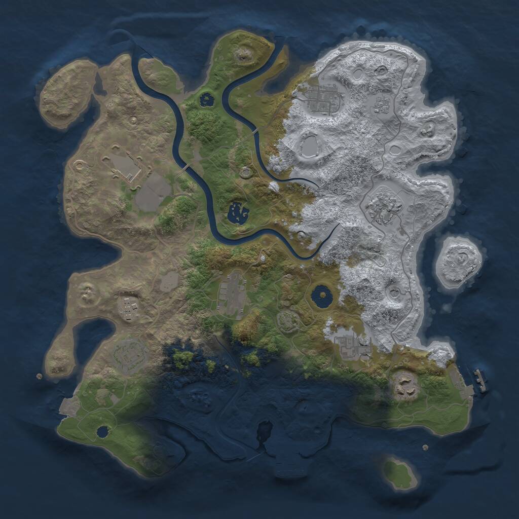 Rust Map: Procedural Map, Size: 3600, Seed: 10753119, 15 Monuments