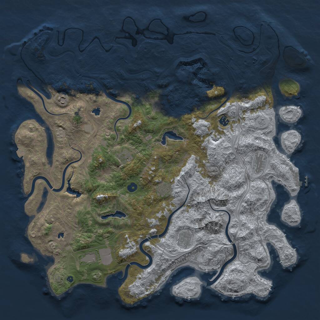 Rust Map: Procedural Map, Size: 5000, Seed: 17032022, 14 Monuments