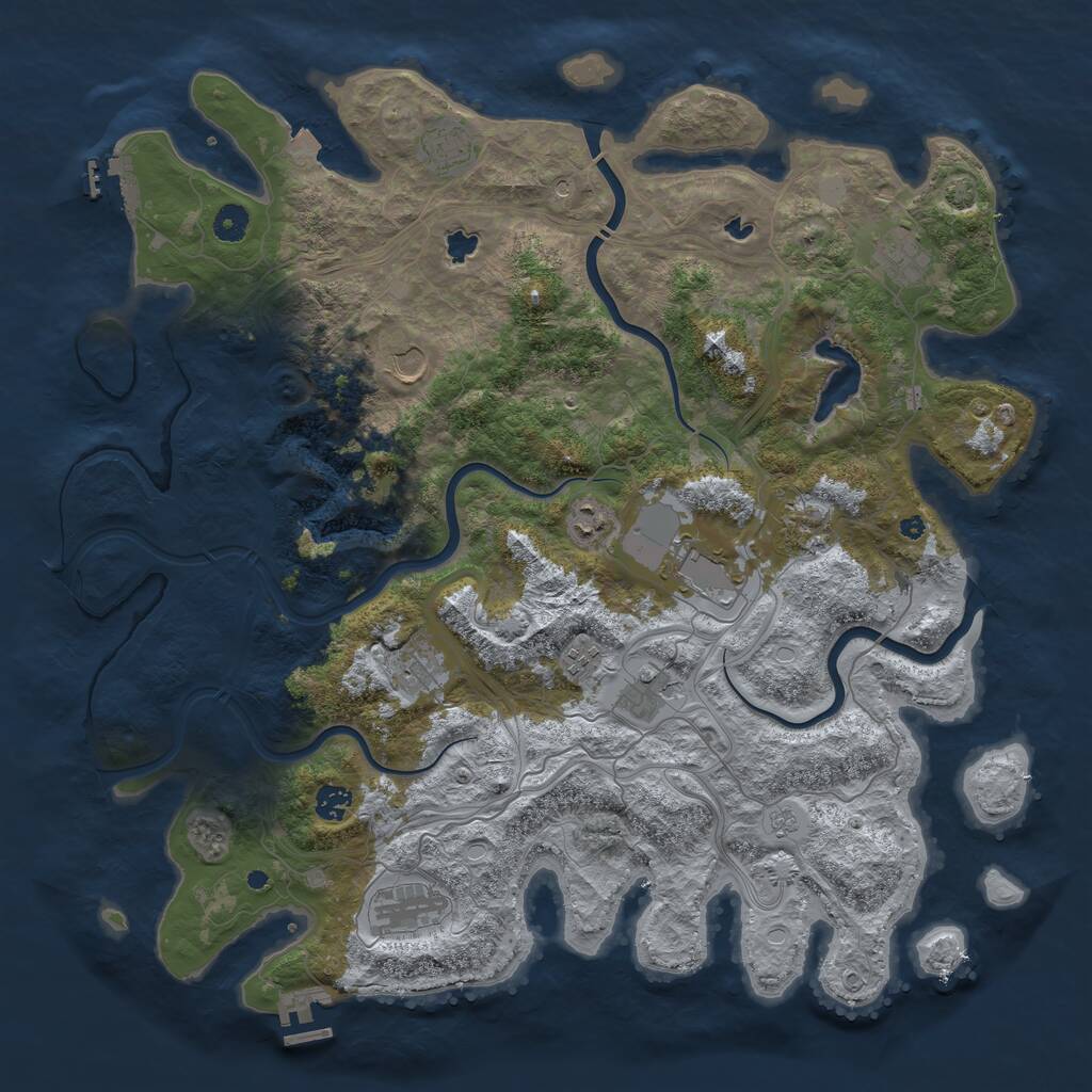 Rust Map: Procedural Map, Size: 4500, Seed: 36500, 17 Monuments