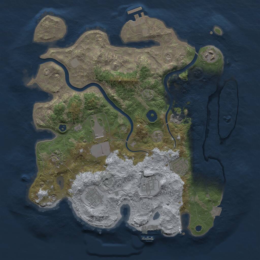 Rust Map: Procedural Map, Size: 3500, Seed: 5181162, 13 Monuments