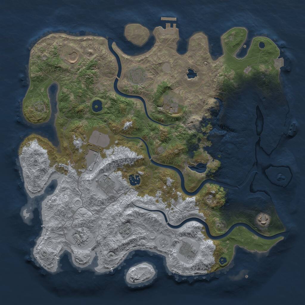 Rust Map: Procedural Map, Size: 4000, Seed: 120645470, 16 Monuments