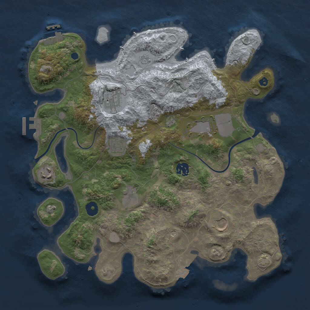 Rust Map: Procedural Map, Size: 3500, Seed: 2274201, 14 Monuments