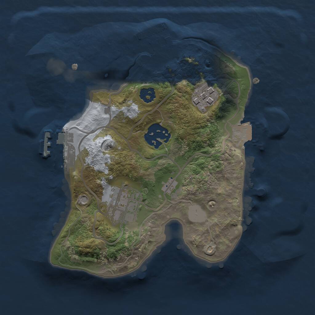 Rust Map: Procedural Map, Size: 2000, Seed: 66883400, 6 Monuments