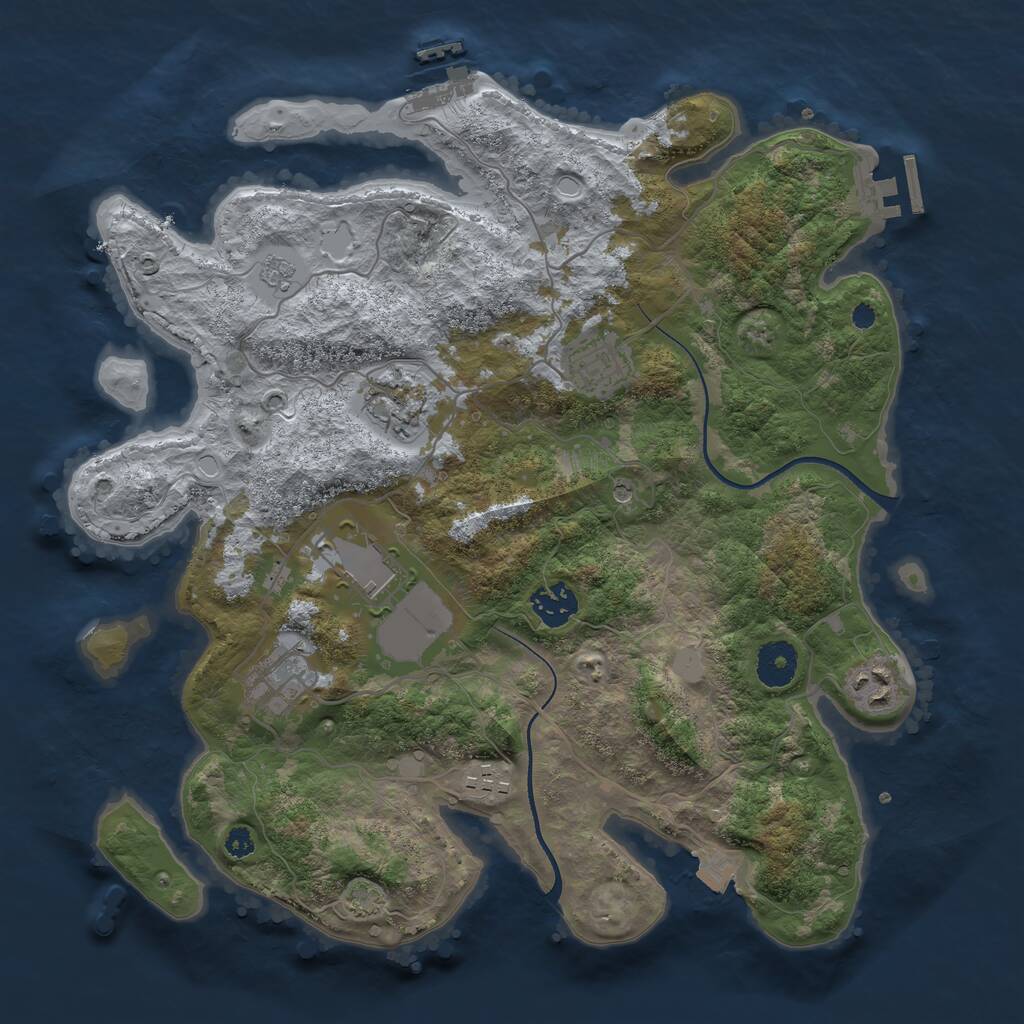 Rust Map: Procedural Map, Size: 3500, Seed: 2795069, 13 Monuments