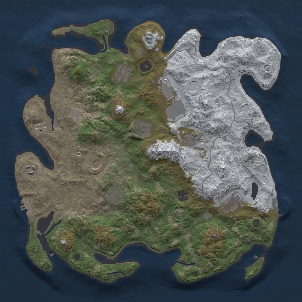 Rust Map: Procedural Map, Size: 4000, Seed: 951, 19 Monuments