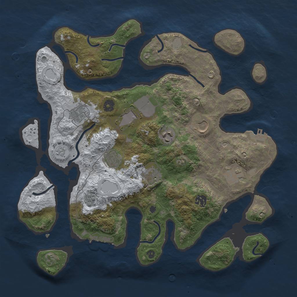 Rust Map: Procedural Map, Size: 3700, Seed: 5950631, 18 Monuments