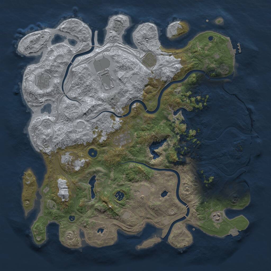 Rust Map: Procedural Map, Size: 4500, Seed: 3375319, 15 Monuments