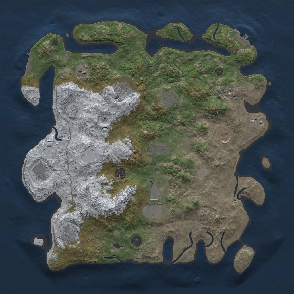 Rust Map: Procedural Map, Size: 4000, Seed: 150520, 19 Monuments