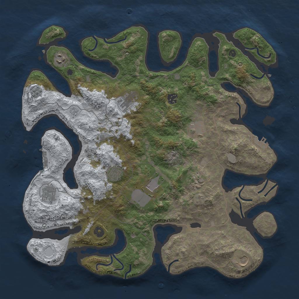 Rust Map: Procedural Map, Size: 4250, Seed: 1030, 19 Monuments