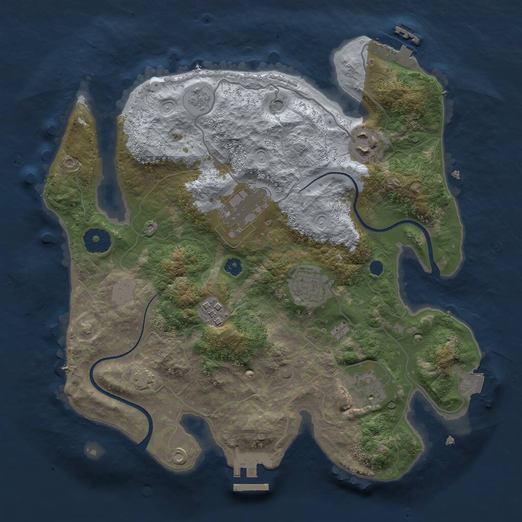 Rust Map: Procedural Map, Size: 3000, Seed: 15698, 11 Monuments