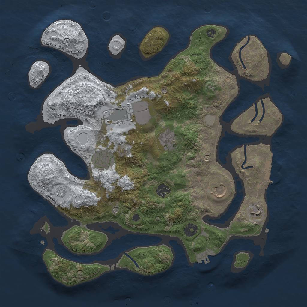 Rust Map: Procedural Map, Size: 3500, Seed: 4630546, 15 Monuments