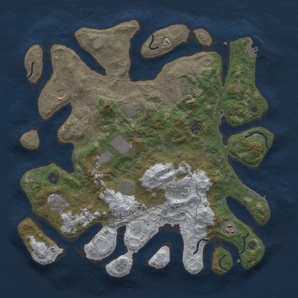 Rust Map: Procedural Map, Size: 4100, Seed: 25554, 19 Monuments