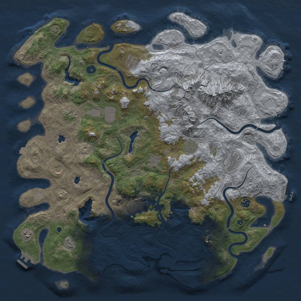 Rust Map: Procedural Map, Size: 5000, Seed: 13482967, 17 Monuments