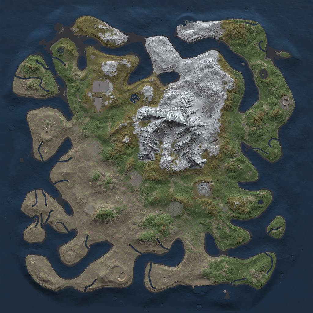 Rust Map: Procedural Map, Size: 5000, Seed: 7629818, 20 Monuments