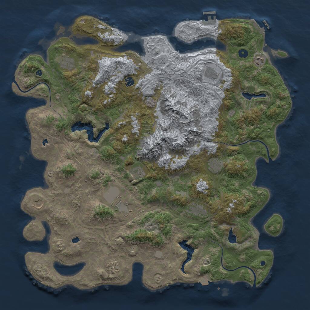 Rust Map: Procedural Map, Size: 5000, Seed: 7629818, 17 Monuments