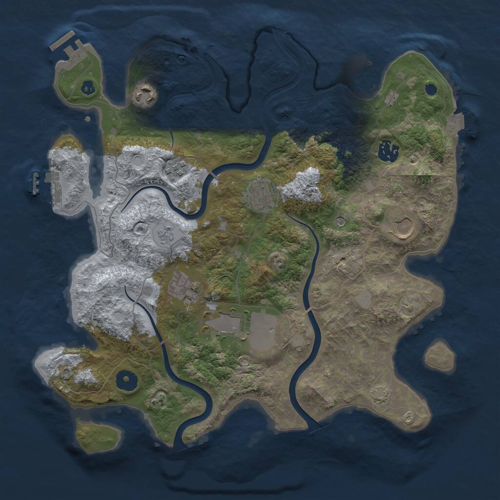 Rust Map: Procedural Map, Size: 3500, Seed: 3088412, 13 Monuments
